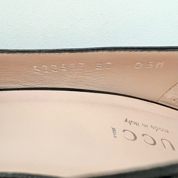 GUCCI | Decollete Madelyn Black Malaga Kid Pump Heel with G Crystals Size 37 - Picture 13 of 16